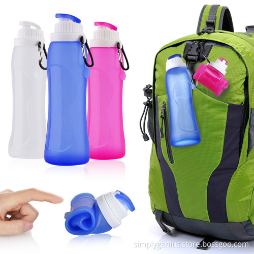 17oz collapsible sports joyshaker water bottle with straw